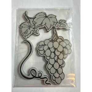 Stampendous Jumbo Grapes Rubber Stamp Set 203 For Crafts & Scrapbooking